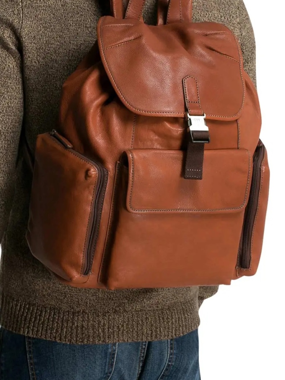 Fossil “Ridge” Leather Backpack